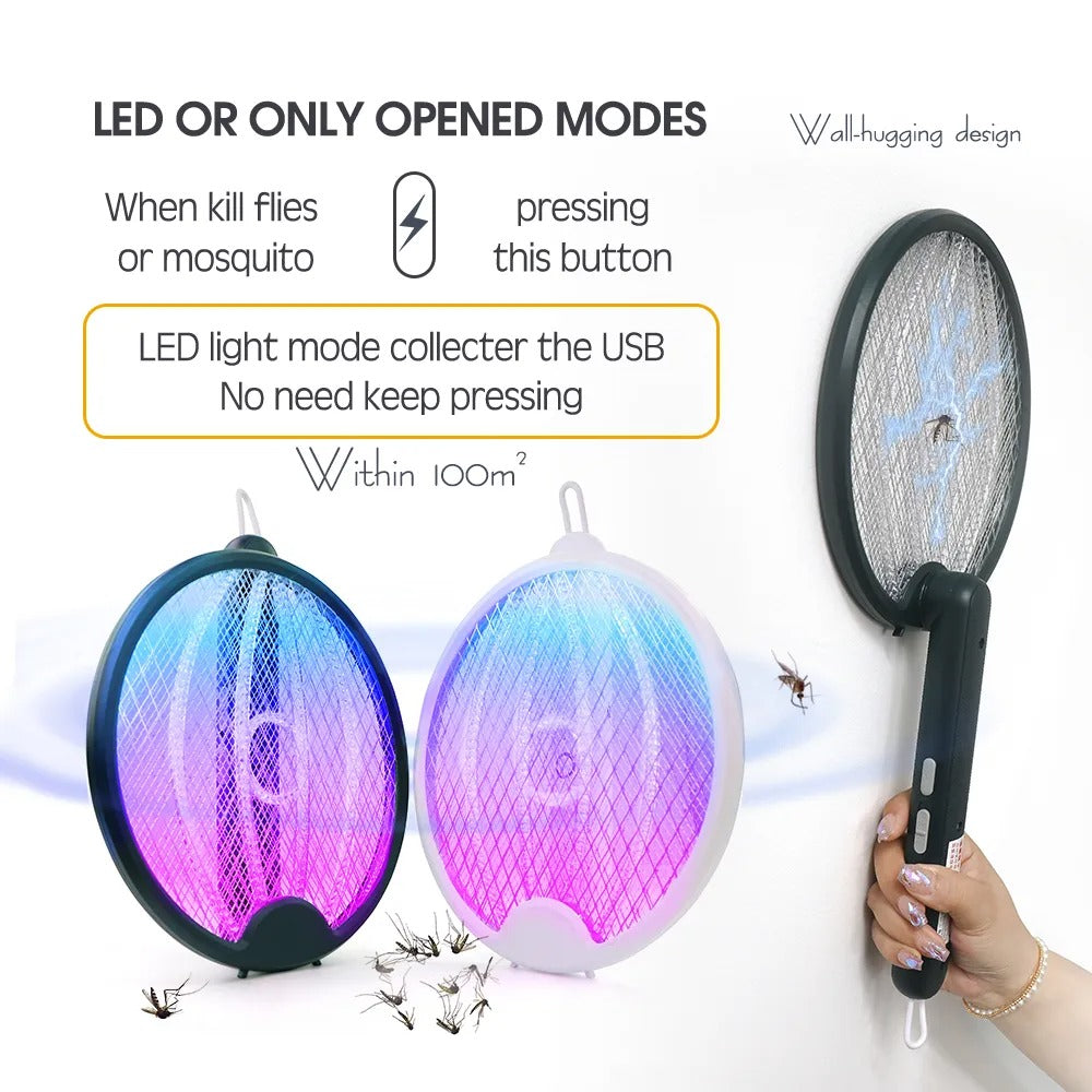 Foldable Mosquito Killer Trap Electric Rechargeable Bug Zapper Racket with LED Light | Buy Online in Pakistan at MetroCart – Foldable | MetroCart Pakistan