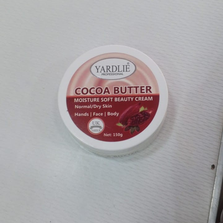 Yardlie Cocoa Butter Moisture Soft Beauty Cream 150g Smooth Glowing Skin