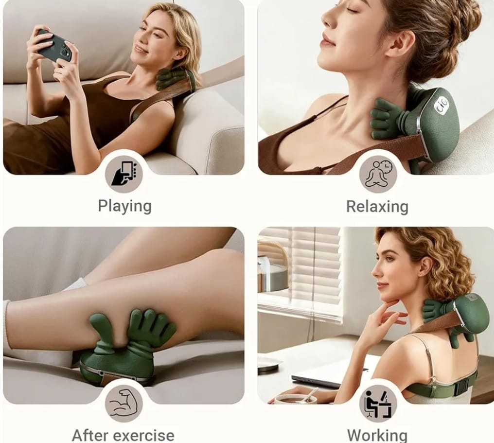 Human Hand-Style Heated Neck Shoulder Massager 4D