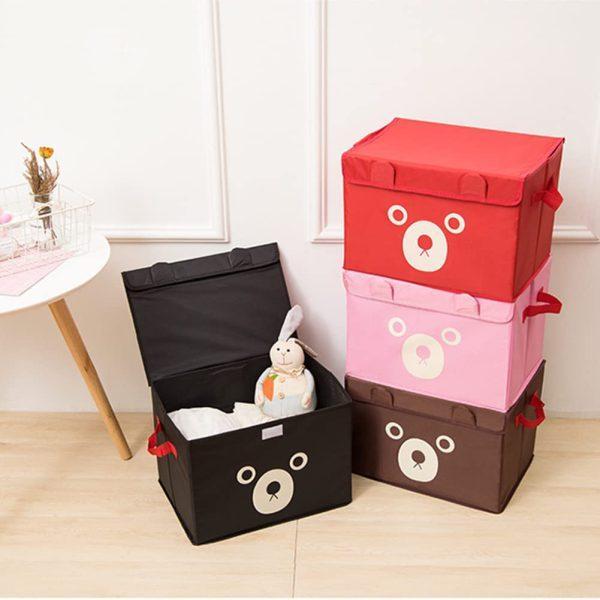 Cute Bear Collapsible Storage Organizer Box with Lid