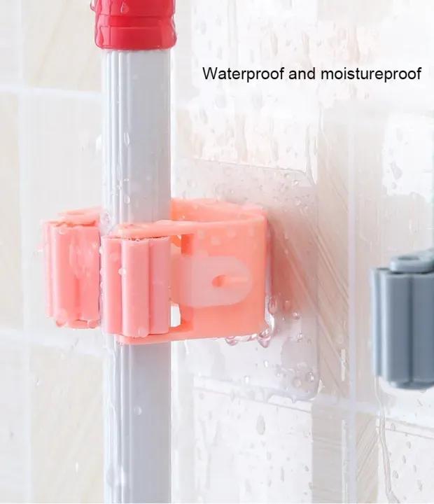Wall-Mounted Mop Holder - 5-Piece Self-Adhesive Organizer Set
