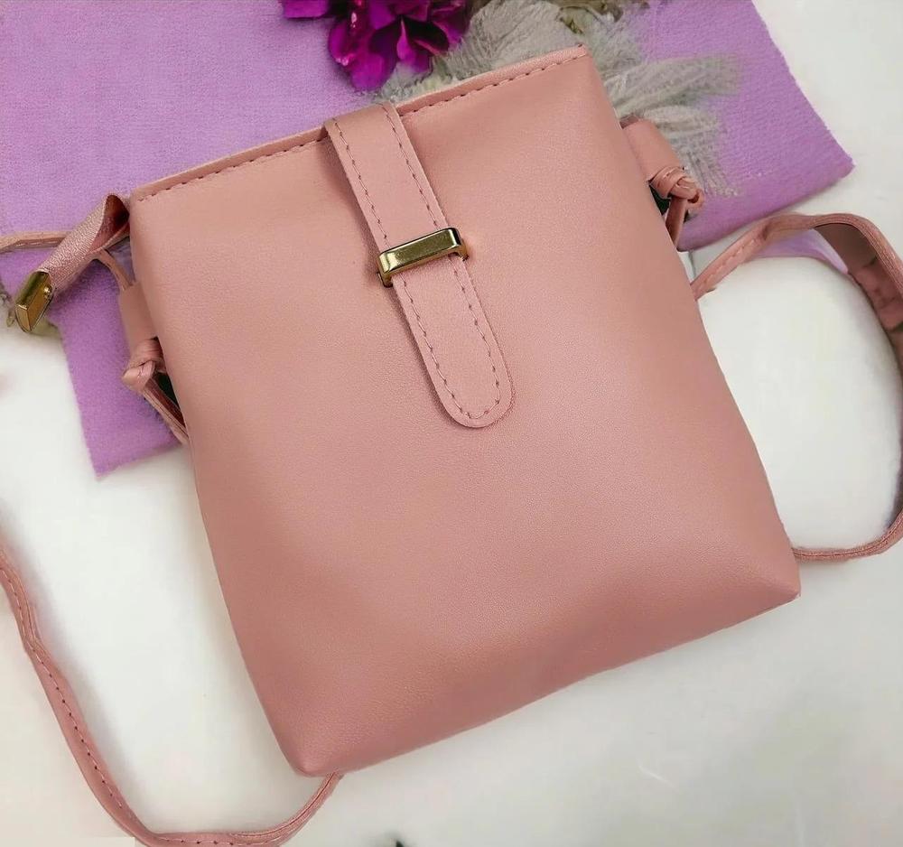 Women's Pink PU Leather Crossbody Bag Premium