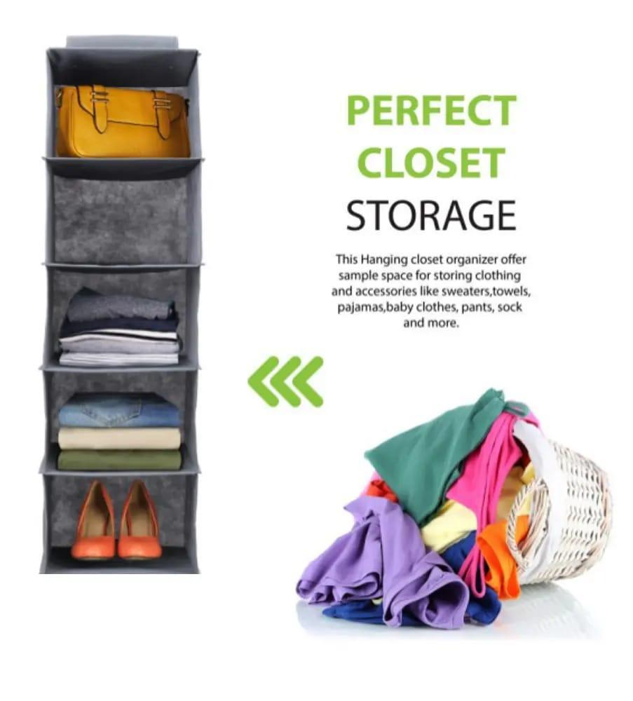 Hanging Closet Organizer 5-Compartment Folding | Buy Online in Pakistan at MetroCart – Hanging | MetroCart Pakistan