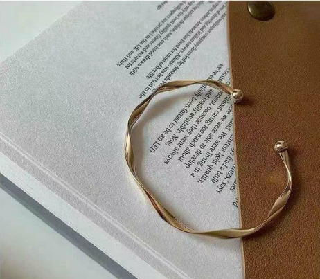 Imported Wavy Gold Plated Cuff Bracelet