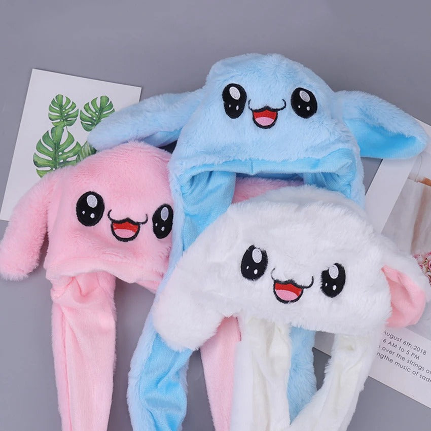 Rabbit Hat Plush Moving Bunny Ears Winter Cap Cute Design