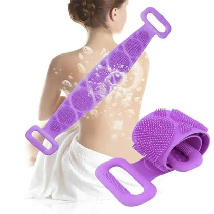 Single Side Silicone Bath Towel Scrubber – Soft Body Cleaning Brush (Random Color)