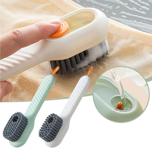 Multifunctional Soft-Bristled Cleaning Brush with Liquid Dispenser for Shoes Clothes Dishes