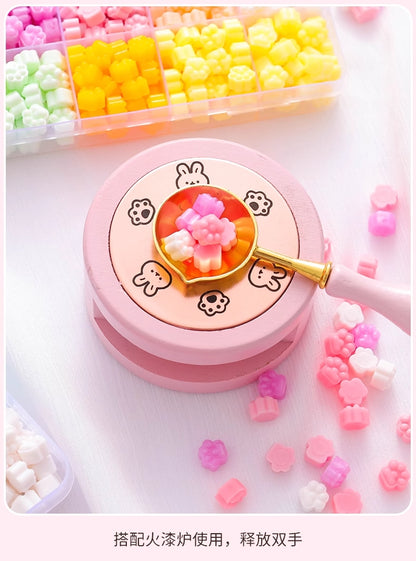 Complete Wax Seal Stamp Kit with 520 Beads Brass Stamps Melting Spoon Candle Stand