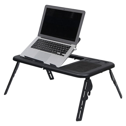 Flexible Portable Laptop E-Table Foldable Bed Desk with Cooling Fans Adjustable Study Table