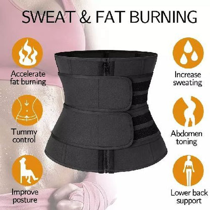 Waist Trainer Belt Slimming Body Shaper with Double Strap Neoprene Sauna Corset for Weight Loss
