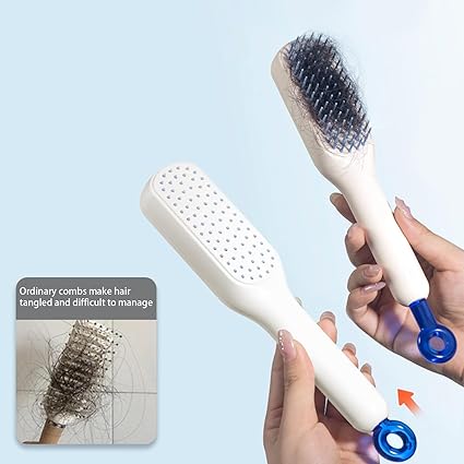 Magic Retractable Comb Self Cleaning Hair Brush – Anti-Static Massage Comb (Random Color)