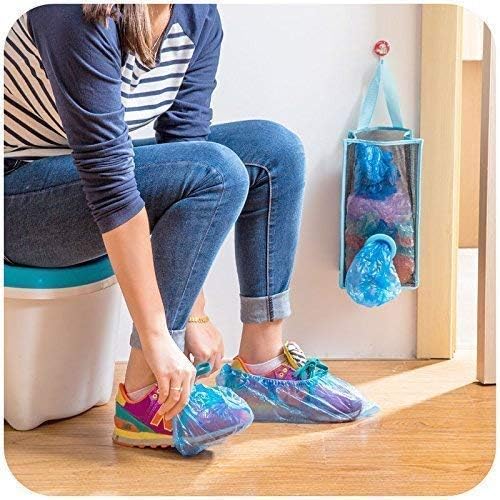 Hanging Mesh Plastic Bag Holder Dispenser Storage Organizer for Kitchen Grocery Shopping Bags