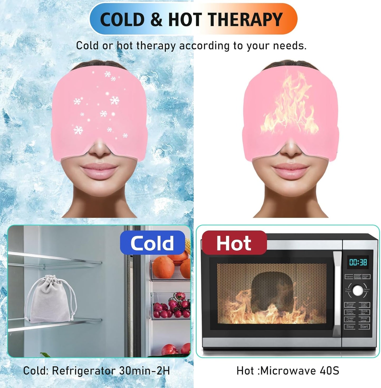 Migraine Relief Cap Headache Relief Hat with Reusable Ice Gel Pack for Tension and Stress | Buy Online in Pakistan at MetroCart – Migraine | MetroCart Pakistan