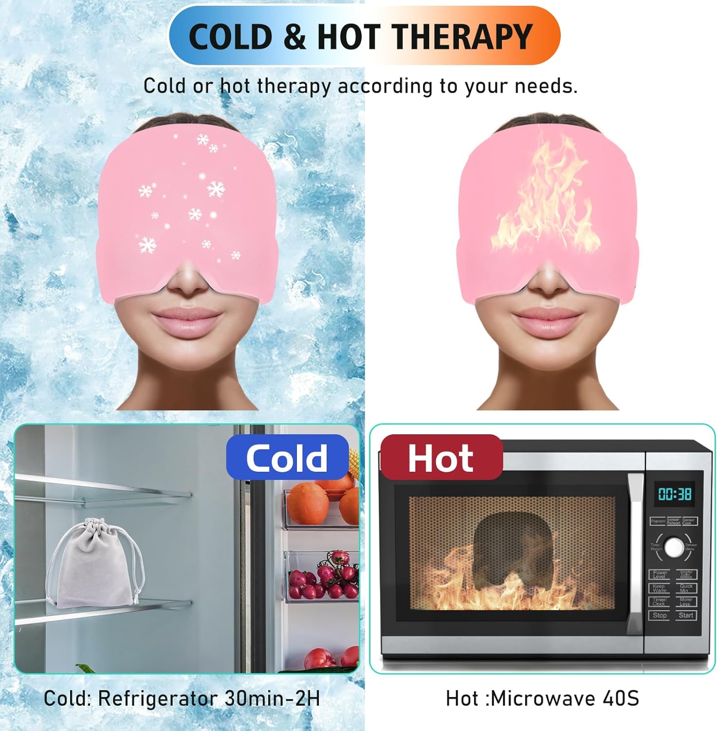 Migraine Relief Cap Headache Relief Hat with Reusable Ice Gel Pack for Tension and Stress | Buy Online in Pakistan at MetroCart – Migraine | MetroCart Pakistan