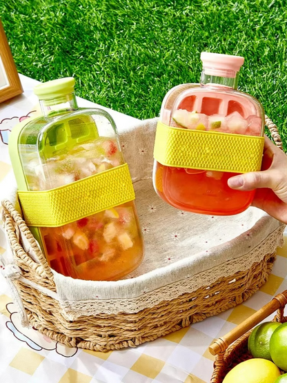 Ice Cube Bottle 2-in-1 Press-Release Water Bottle