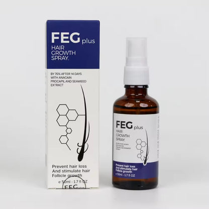 FEG Plus Hair Growth Spray Stimulate Follicles Reduce Hair Fall Thicker Healthier Growth 60ML