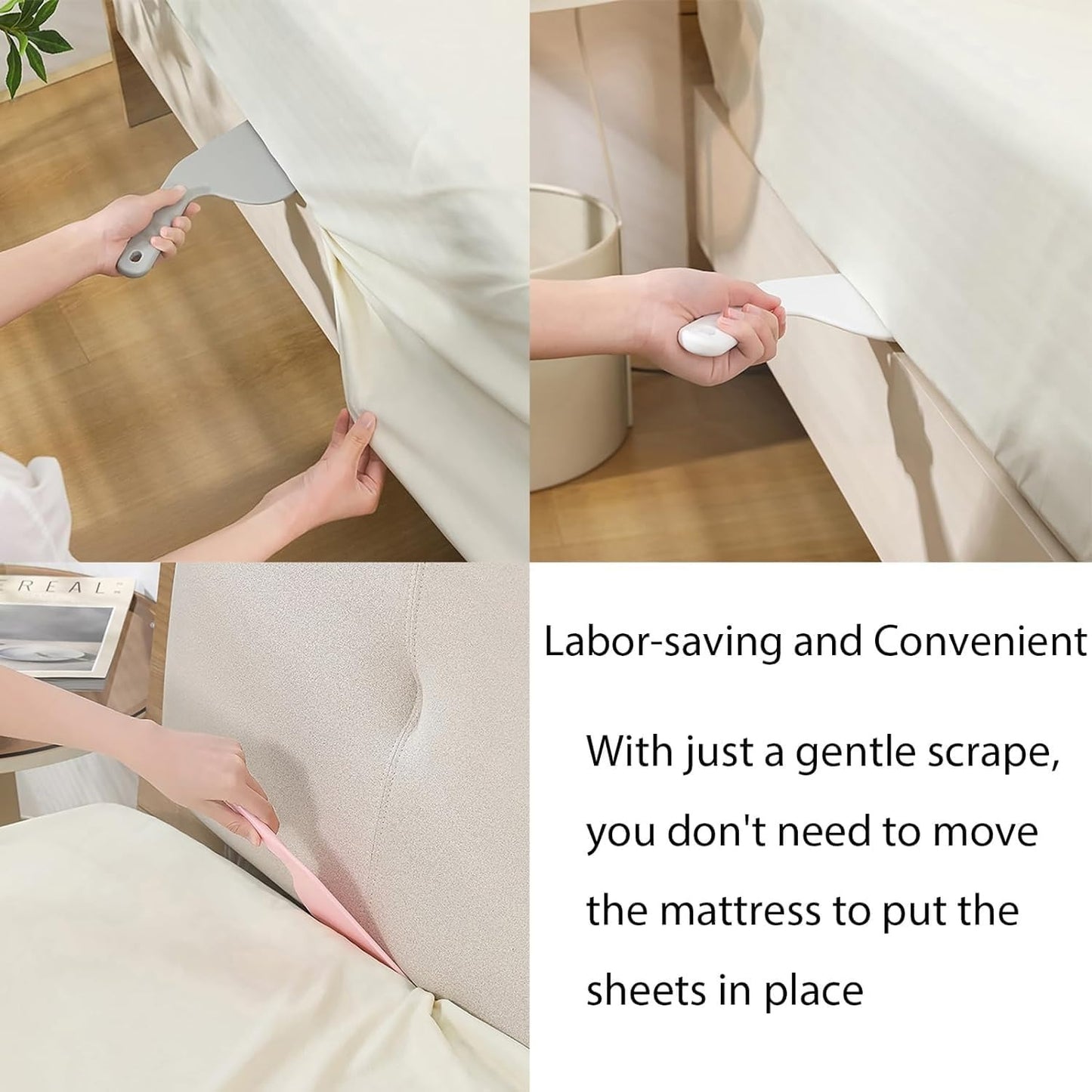 Bed Sheet Tucker Easy Bed-Making Tool for Neat Wrinkle-Free Sheets No Lifting Required