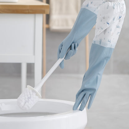 Long Reusable Dishwashing Gloves with Fleece Lining Waterproof Anti-Slip Heat Resistant