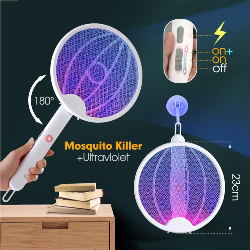 Foldable Mosquito Killer Trap Electric Rechargeable Bug Zapper Racket with LED Light | Buy Online in Pakistan at MetroCart – Foldable | MetroCart Pakistan