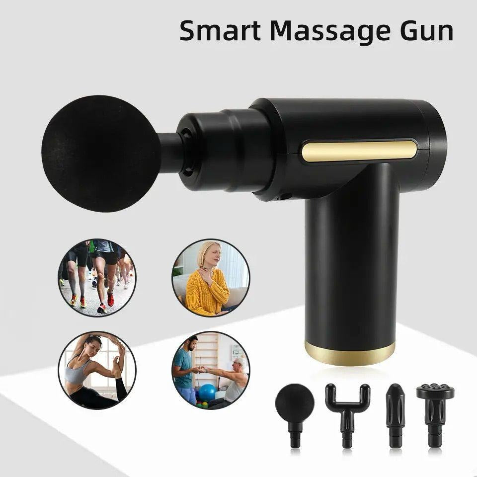 4 In 1 Massage Gun Deep Tissue Percussion Massager with 4 Attachments Rechargeable