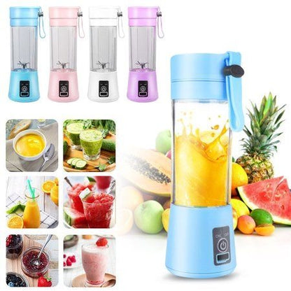 Rechargeable Portable Mini Juicer Blender - 6 Blades 380ml USB Smoothie Maker
