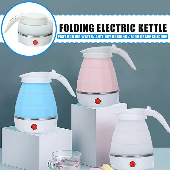 Portable Collapsible Electric Kettle 600ml Foldable Travel Water Boiler Silicone