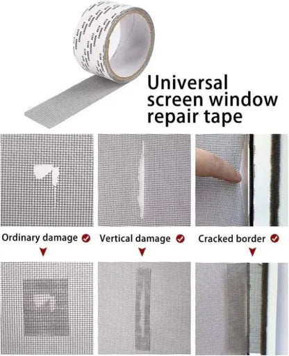 Mesh Roll Tape Window Screen Repair Patch – Strong Self-Adhesive Fiberglass (2 Meter)