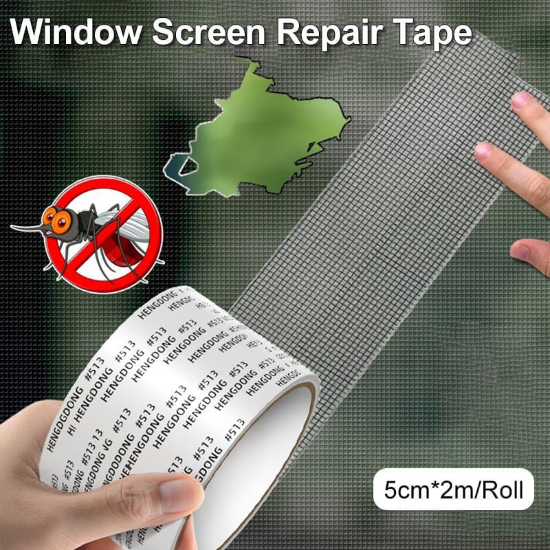 Mesh Roll Tape Window Screen Repair Patch – Strong Self-Adhesive Fiberglass (2 Meter)
