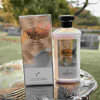 Wellice Collagen Perfume Shampoo Strengthening Formula Long-Lasting Fragrance | Buy Online in Pakistan at MetroCart – Wellice | MetroCart Pakistan