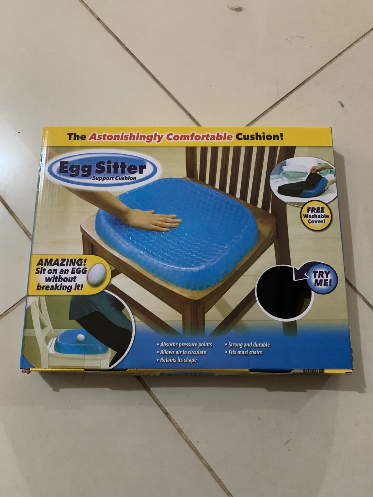 Egg Sitter Gel Seat Cushion - Non-Slip Honeycomb Support Pad for Car, Office & Home