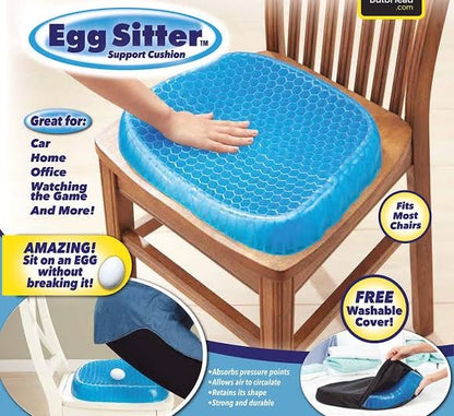 Egg Sitter Gel Seat Cushion - Non-Slip Honeycomb Support Pad for Car, Office & Home