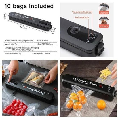 Vacuum Sealer Hand Machine ZKFK-001 - Automatic Food Sealer with 10 Vacuum Bags | Buy Online in Pakistan at MetroCart – Vacuum | MetroCart Pakistan