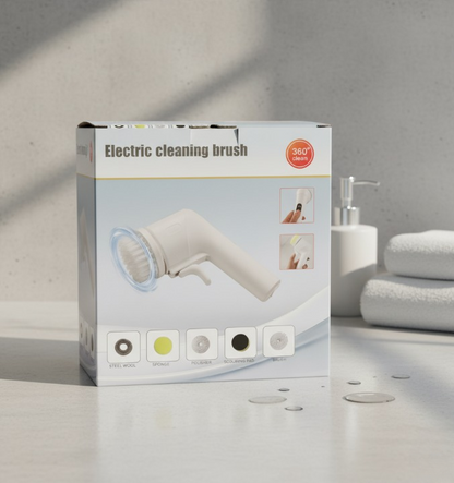 Electric Cleaning Brush - 360° Rotating Scrubber with 5 Attachments for Kitchen & Bathroom