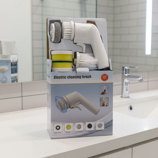 Electric Cleaning Brush - 360° Rotating Scrubber with 5 Attachments for Kitchen & Bathroom