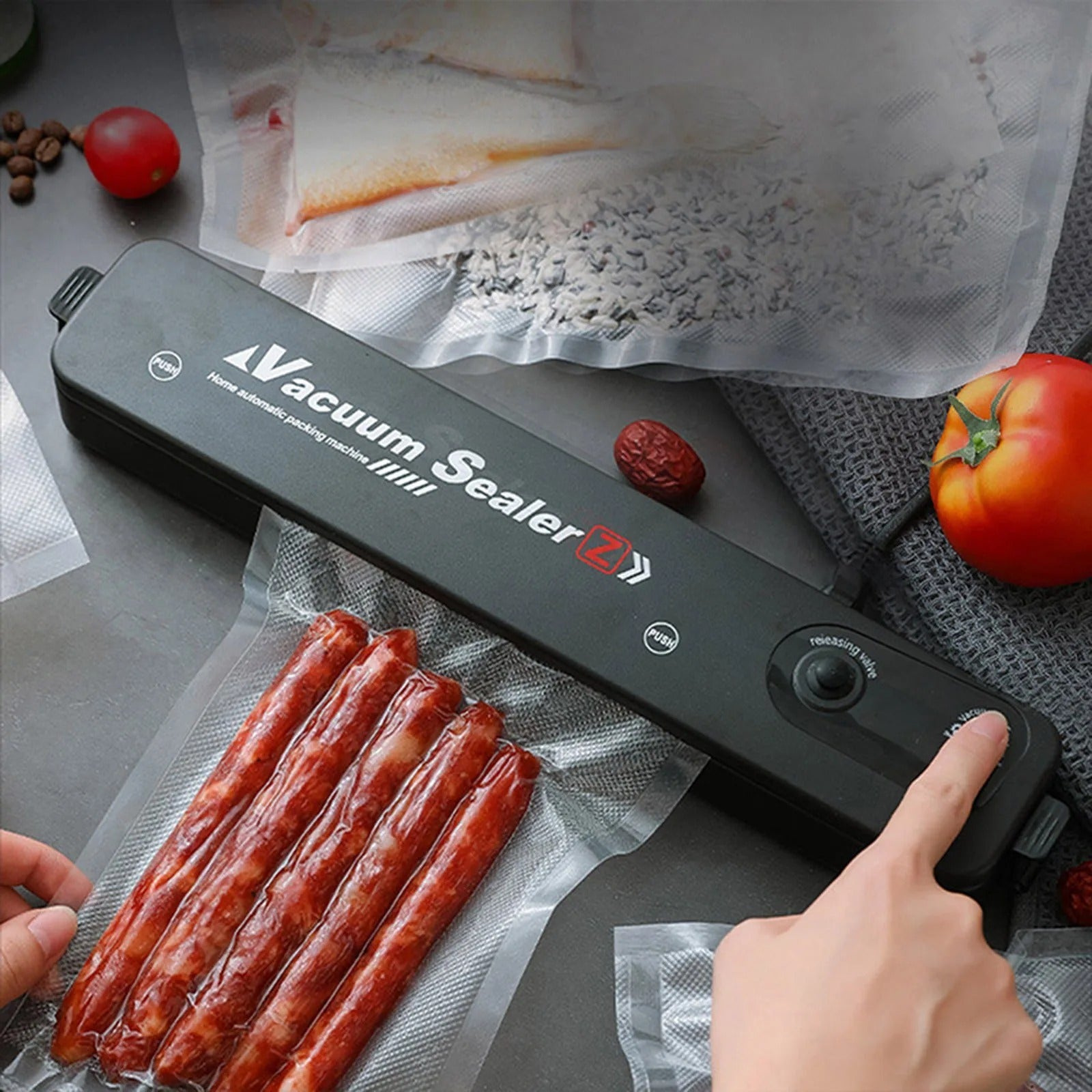 Vacuum Sealer Hand Machine ZKFK-001 - Automatic Food Sealer with 10 Vacuum Bags | Buy Online in Pakistan at MetroCart – Vacuum | MetroCart Pakistan