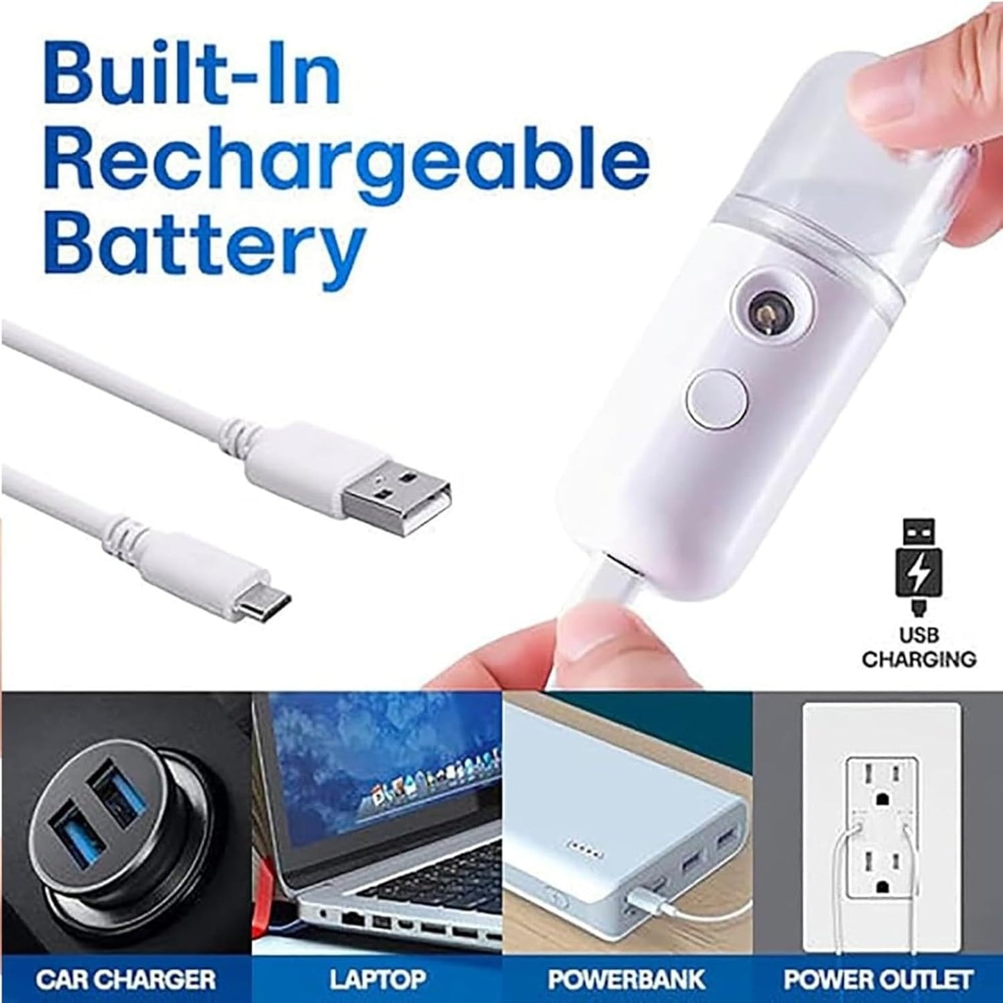 Portable Nano Facial Mist Sprayer – USB Rechargeable Hydrating Ionic Facial Steamer