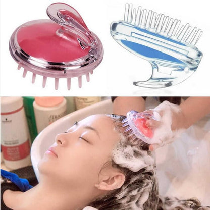 Hair Wash Brush & Scalp Massage Comb - Soft Silicone Bristles for Deep Cleansing