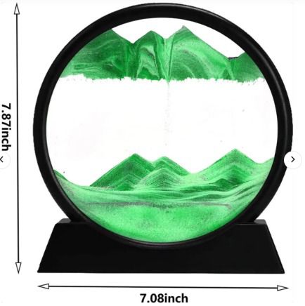 3D Dynamic Moving Sand Art Table Lamp with Wooden/Metal Stand: LED Sandscape Quicksand Night Light for Relaxing Home Decor