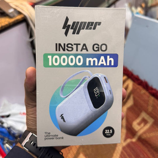 Yolo Hyper InstaGo 10000mah Powerbank 22.5W Fast Charging Digital Display Three Built In Cables Type C Lightning USB Multiple Ports | Buy Online in Pakistan at MetroCart – Yolo | MetroCart Pakistan