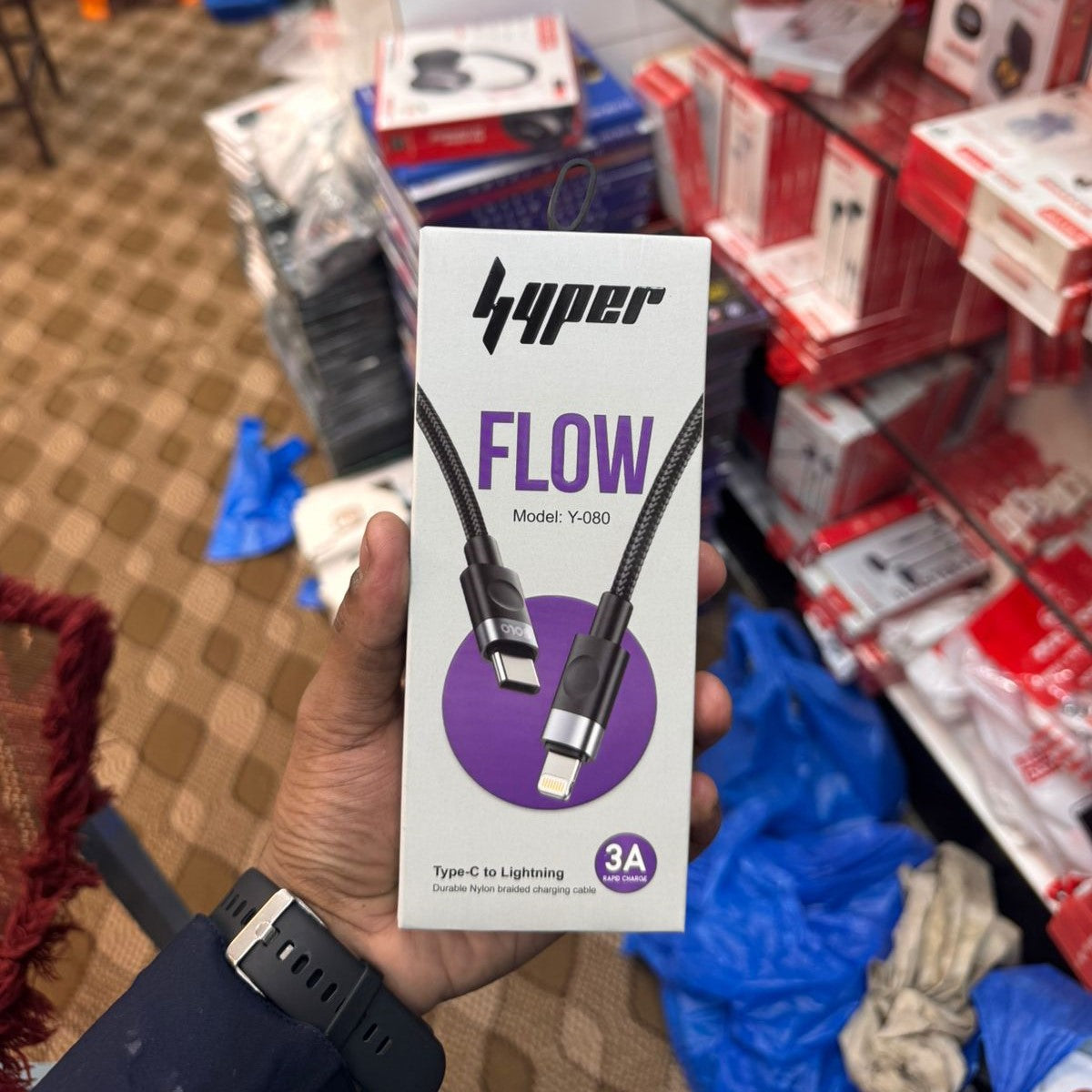 YOLO HYPER Y-080 Type-C to Lightning Cable 100cm Fast Charging | Buy Online in Pakistan at MetroCart – YOLO | MetroCart Pakistan