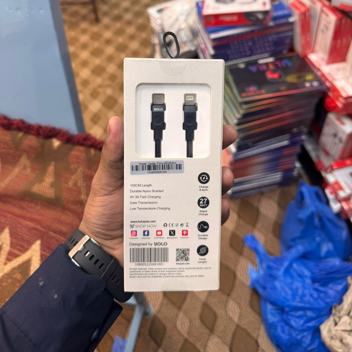 YOLO HYPER Y-080 Type-C to Lightning Cable 100cm Fast Charging | Buy Online in Pakistan at MetroCart – YOLO | MetroCart Pakistan