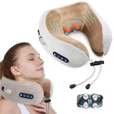 Rechargeable Neck Massager U-Shaped Pillow Portable Shoulder Cervical Massage