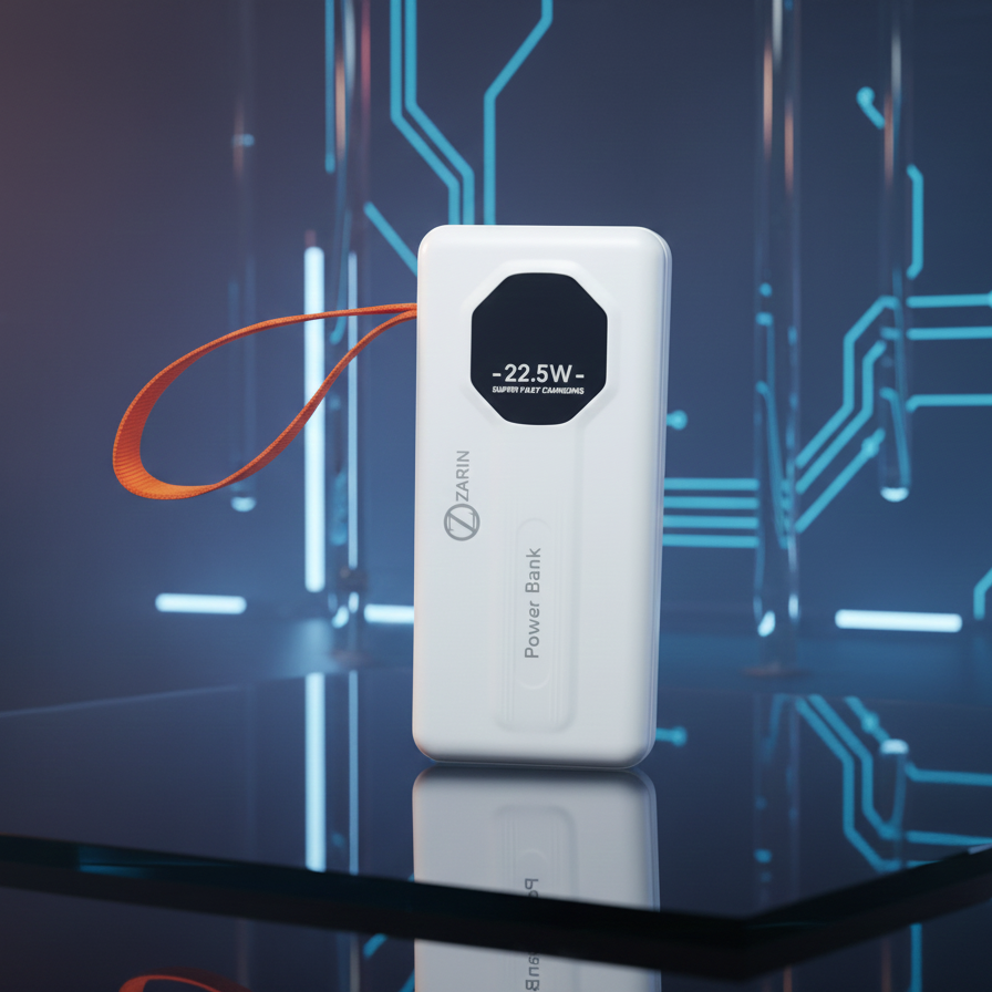 ZARIN 22.5W Super Fast Charging Power Bank Portable Battery Digital Display with Wrist Strap | Buy Online in Pakistan at MetroCart – ZARIN | MetroCart Pakistan