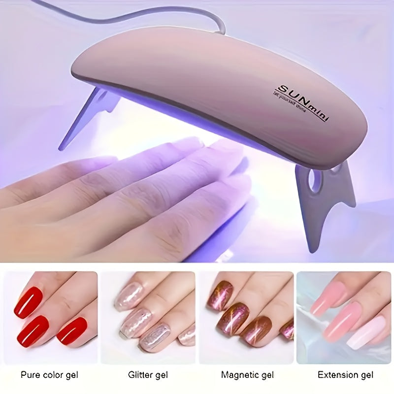 UV LED Lamp For Nails 6W Mini Portable Nail Dryer with Timer Premium Quality