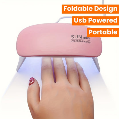 UV LED Lamp For Nails 6W Mini Portable Nail Dryer with Timer Premium Quality