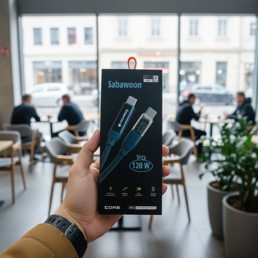 Sabawoon S116 Type-C to Type-C Cable 120W Fast Charging Digital Display 100% Original | Buy Online in Pakistan at MetroCart – Sabawoon | MetroCart Pakistan
