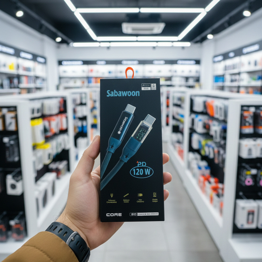 Sabawoon S116 Type-C to Type-C Cable 120W Fast Charging Digital Display 100% Original | Buy Online in Pakistan at MetroCart – Sabawoon | MetroCart Pakistan