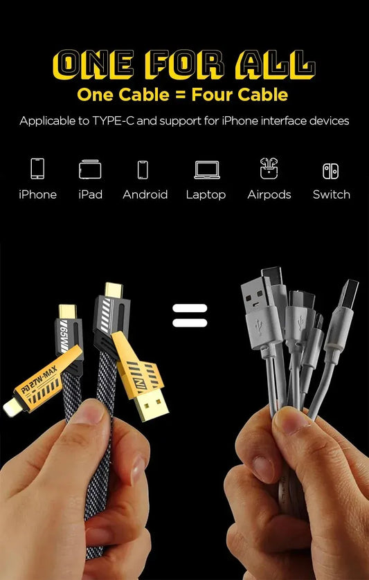 Logilink 60W Fast Charging Data Cable 4-in-1 Multi USB PD 1000mm Length