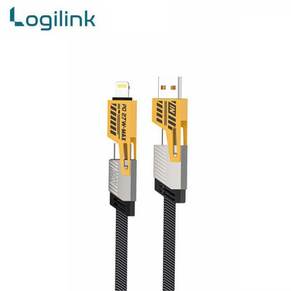 Logilink 60W Fast Charging Data Cable 4-in-1 Multi USB PD 1000mm Length