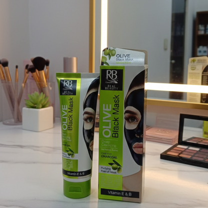 RB Olive & Charcoal Black Peel-Off Mask Deep Cleansing Purifying